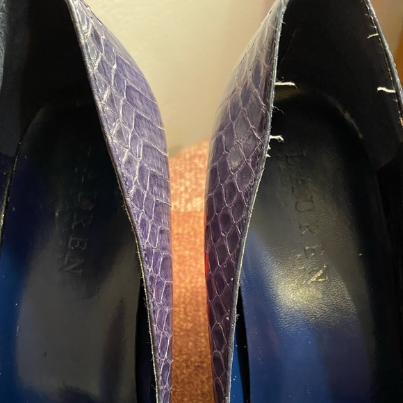 Lauren Ralph Lauren | Blue Snakeskin Heels - Picture 2 of 4